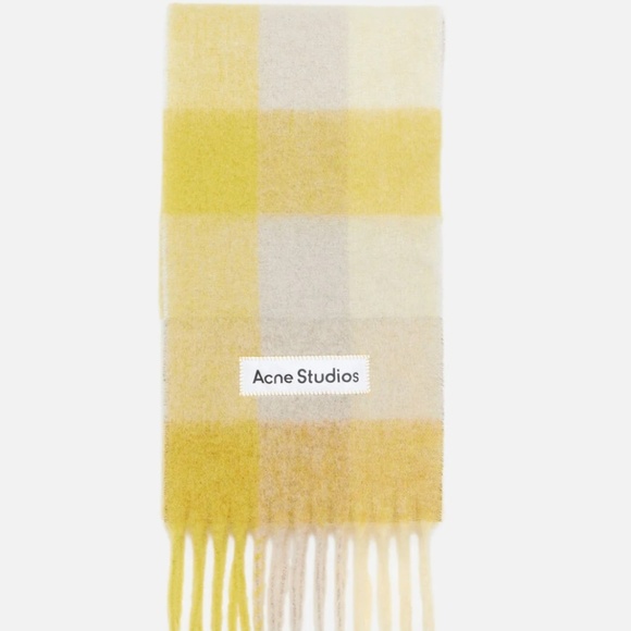 Acne Studio Mohair Checked Scarf - Picture 3 of 7